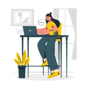 Ilustracja przeprowadzania audytu sklepu internetowego.